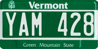 VT license plate YAM428
