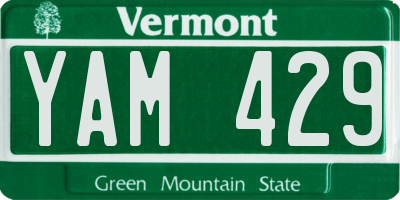 VT license plate YAM429