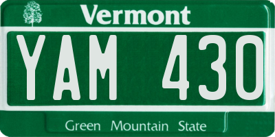 VT license plate YAM430