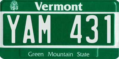 VT license plate YAM431
