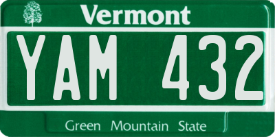 VT license plate YAM432