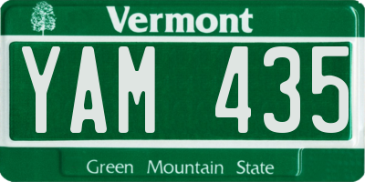 VT license plate YAM435