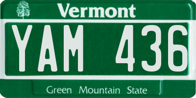 VT license plate YAM436