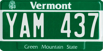 VT license plate YAM437