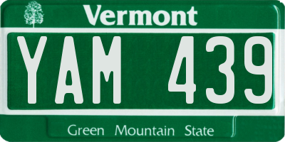 VT license plate YAM439