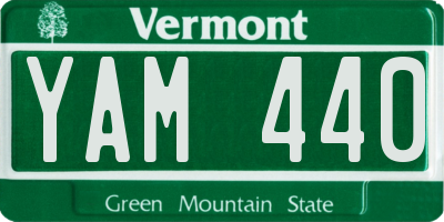 VT license plate YAM440