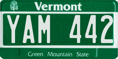VT license plate YAM442