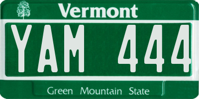 VT license plate YAM444