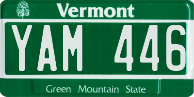 VT license plate YAM446