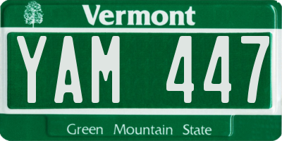 VT license plate YAM447