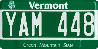 VT license plate YAM448