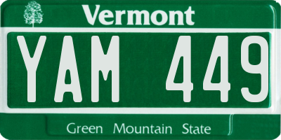 VT license plate YAM449