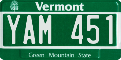 VT license plate YAM451