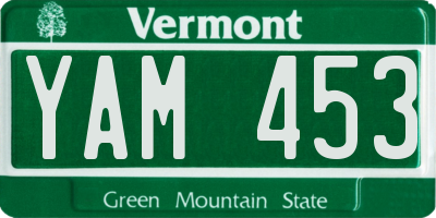 VT license plate YAM453