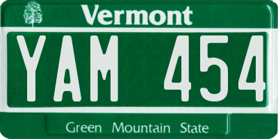 VT license plate YAM454