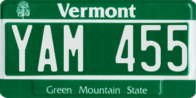 VT license plate YAM455