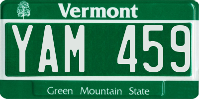 VT license plate YAM459
