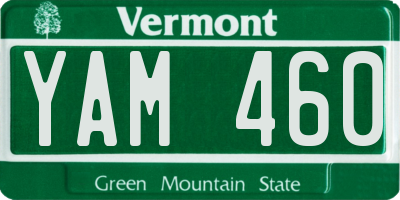 VT license plate YAM460