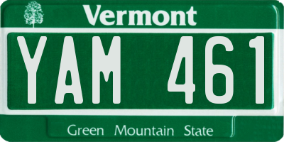 VT license plate YAM461