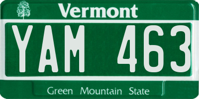 VT license plate YAM463