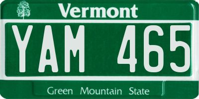VT license plate YAM465