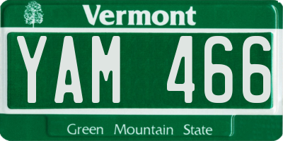 VT license plate YAM466