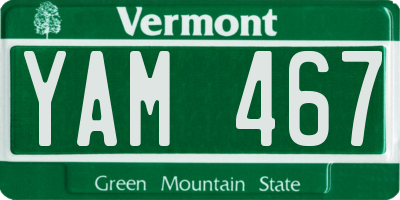 VT license plate YAM467
