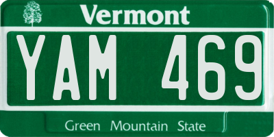 VT license plate YAM469