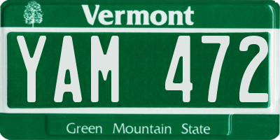 VT license plate YAM472