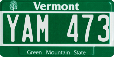 VT license plate YAM473
