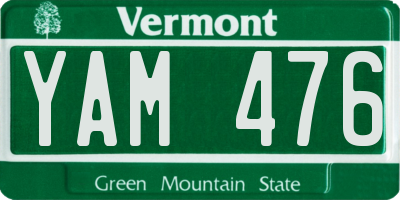 VT license plate YAM476