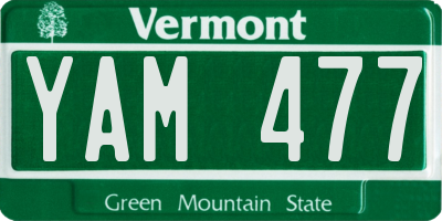 VT license plate YAM477
