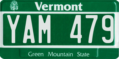 VT license plate YAM479
