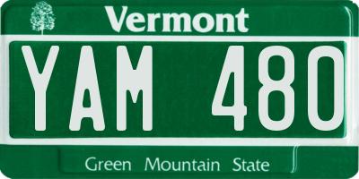 VT license plate YAM480