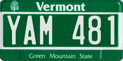 VT license plate YAM481