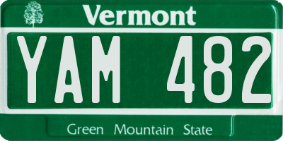 VT license plate YAM482