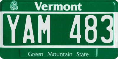 VT license plate YAM483