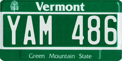 VT license plate YAM486