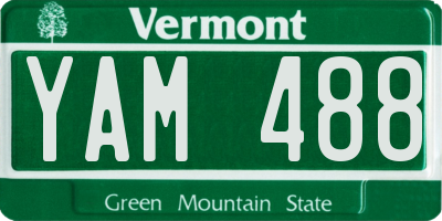 VT license plate YAM488