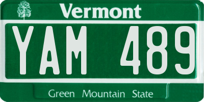 VT license plate YAM489