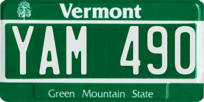 VT license plate YAM490