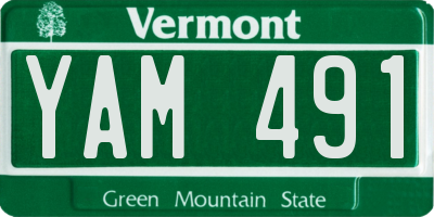 VT license plate YAM491