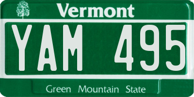 VT license plate YAM495