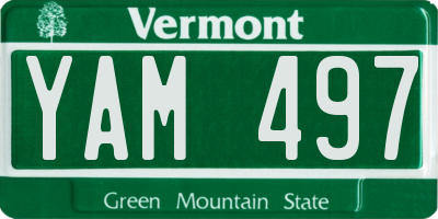 VT license plate YAM497