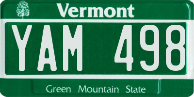 VT license plate YAM498