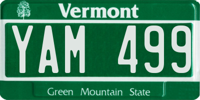 VT license plate YAM499