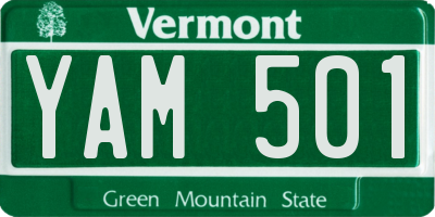 VT license plate YAM501
