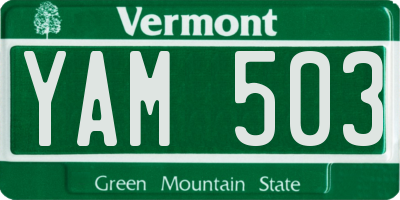 VT license plate YAM503