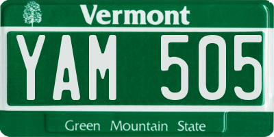 VT license plate YAM505