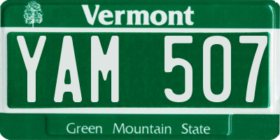VT license plate YAM507